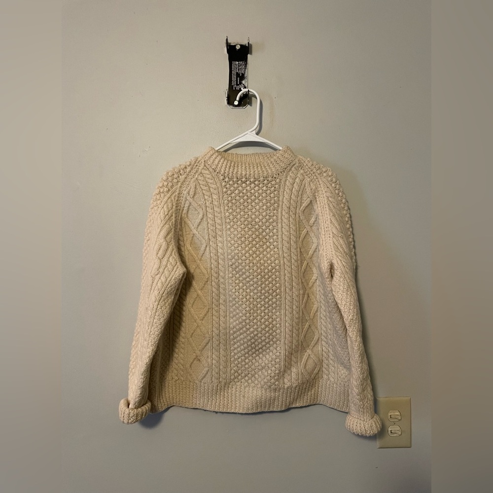 Irish Wool Cableknit Fisherman Sweater